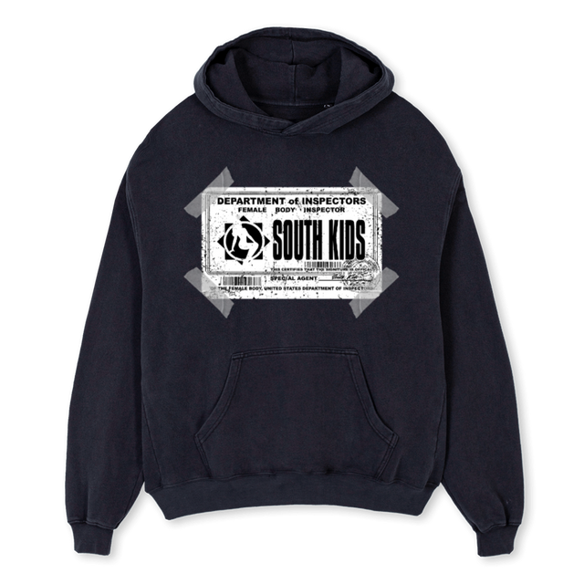 FBIHOODIE Vintage Black Oversized Hoodie.