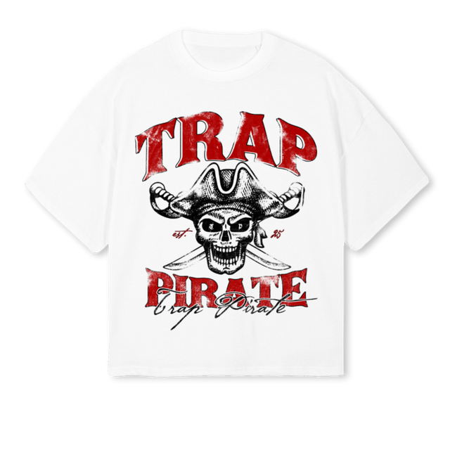 TRAP White Oversized Boxy Tee.