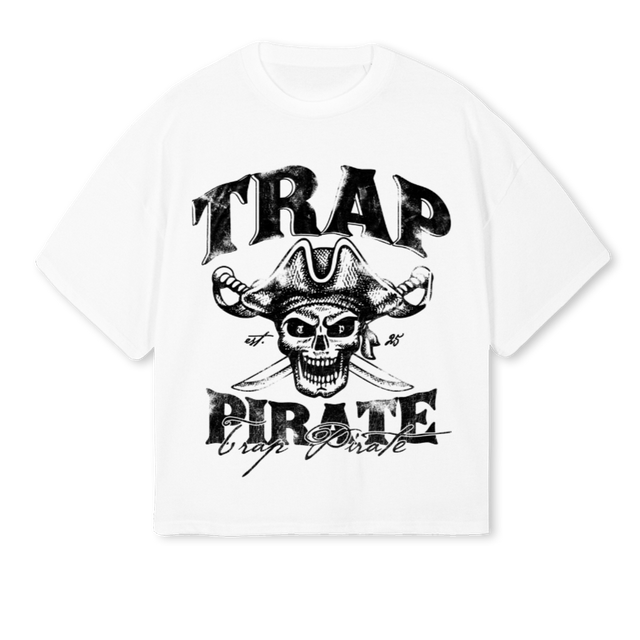 TRAPP White Oversized Boxy Tee.