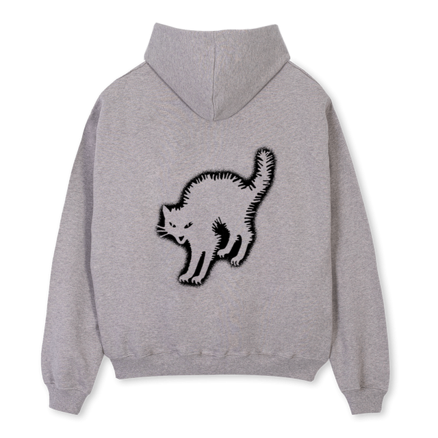 BLACKCAT Grey Marl Oversized Zipped Hoodie.