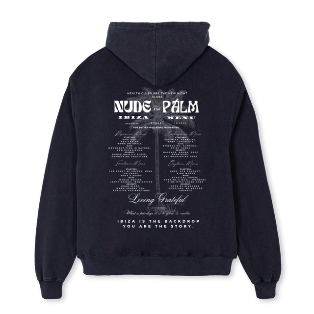 WELLNESSCLUBISLAIBZ Vintage Black Oversized Hoodie.