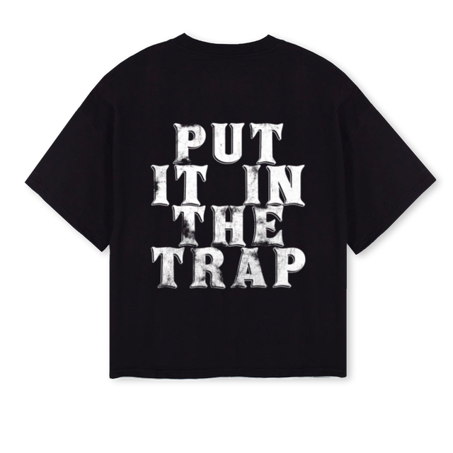 TRAPPP Black Oversized Boxy Tee.
