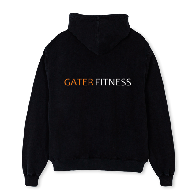 GATERFITNESS_ZH Black Oversized Zipped Hoodie.