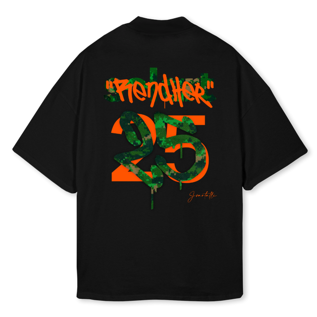 VARTALLIXRENDHER Black Oversized Mock Neck Tee.