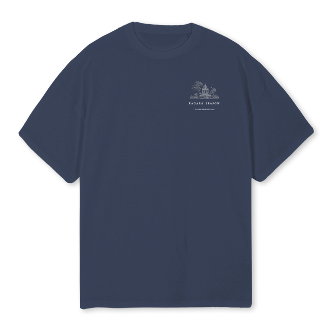 TEMPLE Navy Blue Oversized Tee.