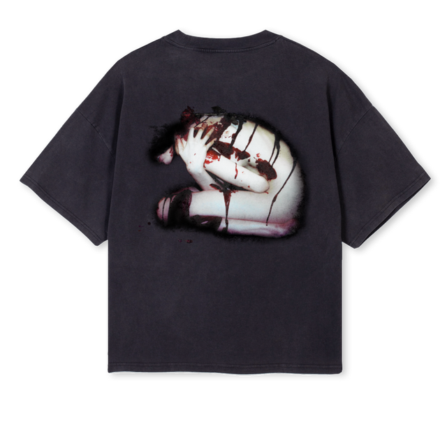 PARISB Vintage Black Oversized Boxy Tee.