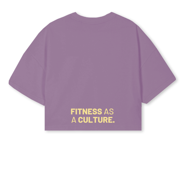 CROPPURPLENEW Purple Cropped Oversized Tee.