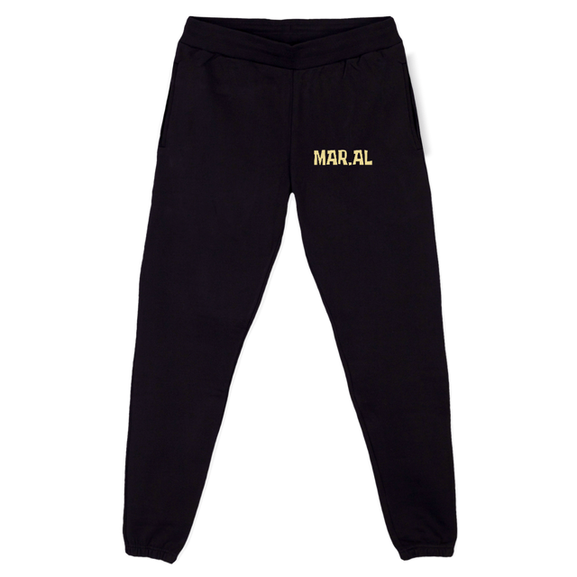 SERRUNI Black Relaxed Sweatpants.