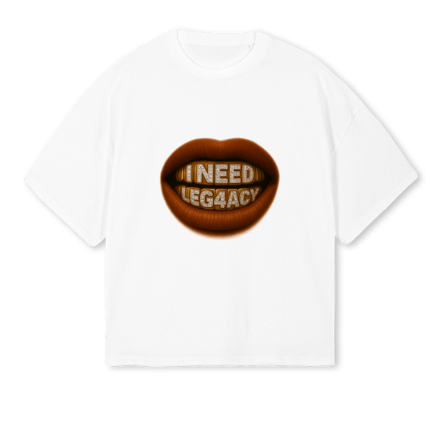LEGCY GRILL White Oversized Boxy Tee.