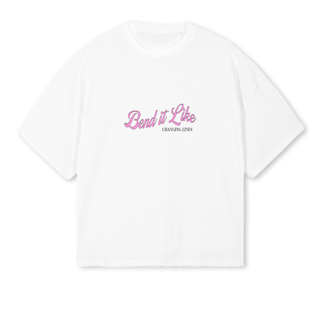 BECKHAM White Oversized Boxy Tee.
