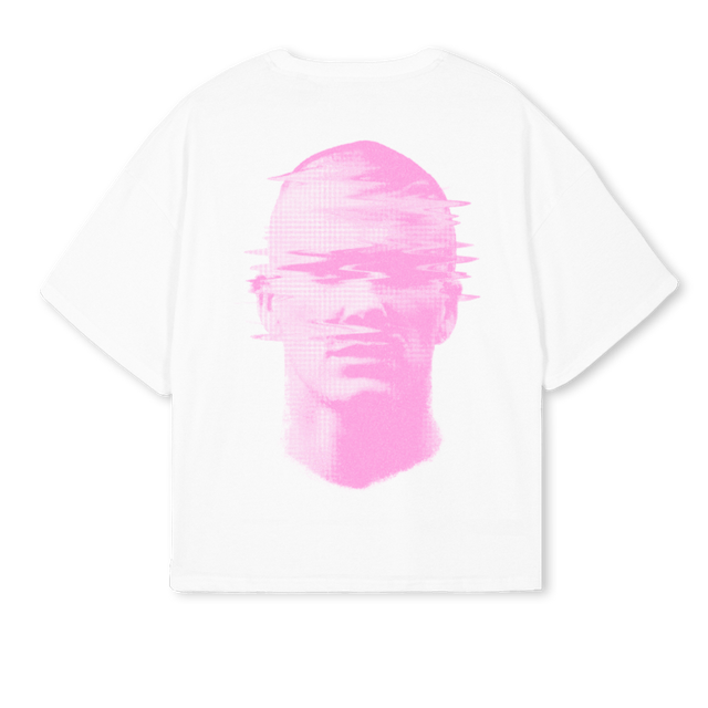 BECKHAM White Oversized Boxy Tee.