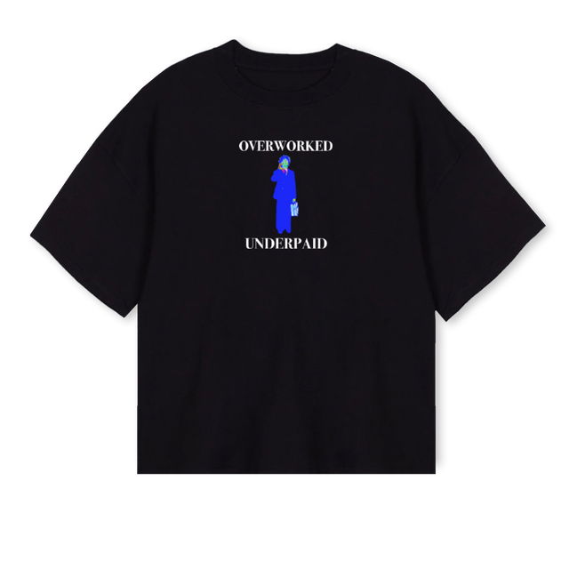 STOBST Black Oversized Boxy Tee.