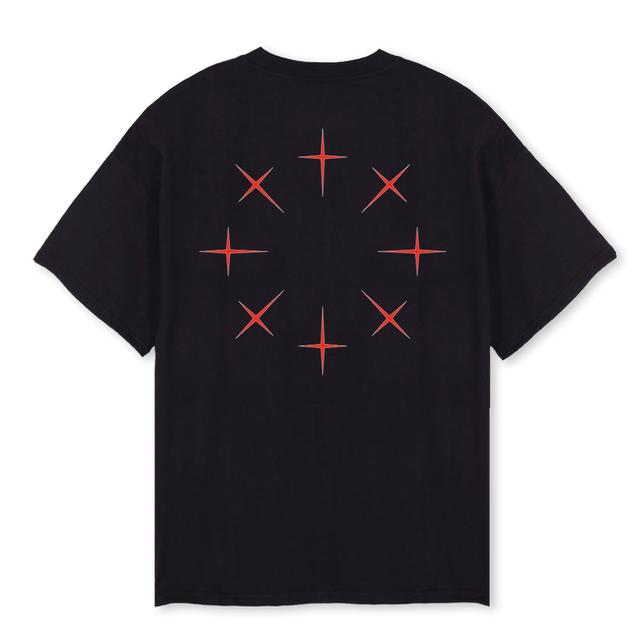 CONTRASTBOX Black Oversized Tee.