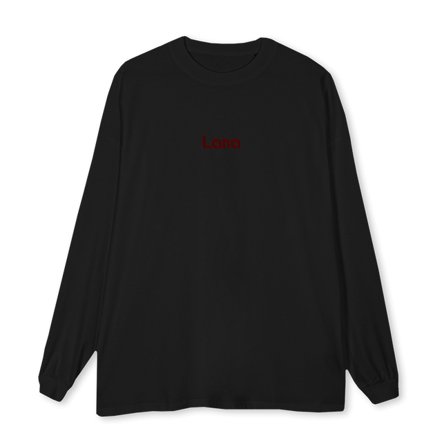 LANALOGOLONGSLEEVE Black Oversized LS Tee.