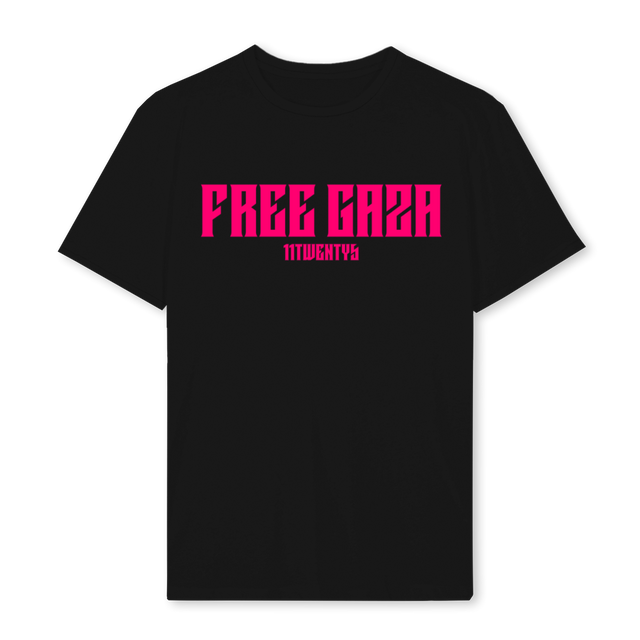 FREEGAZA Black Regular Tee.