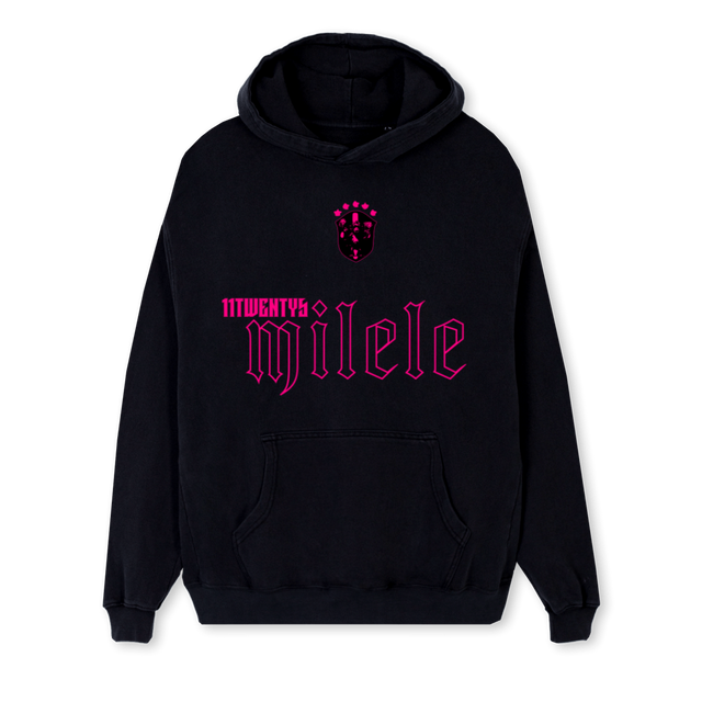 MILELETWO Black Regular Hoodie.