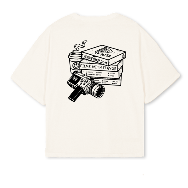 PIZZAPLACEBOXYI Vintage White Oversized Boxy Tee.