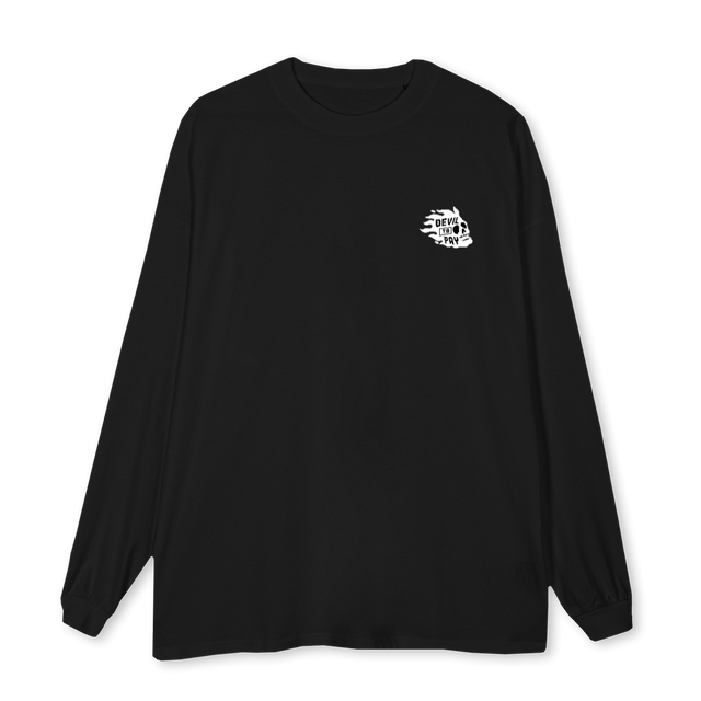 SKULLLOGO Black Oversized LS Tee.