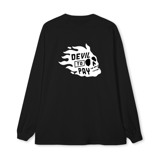 SKULLLOGO Black Oversized LS Tee.