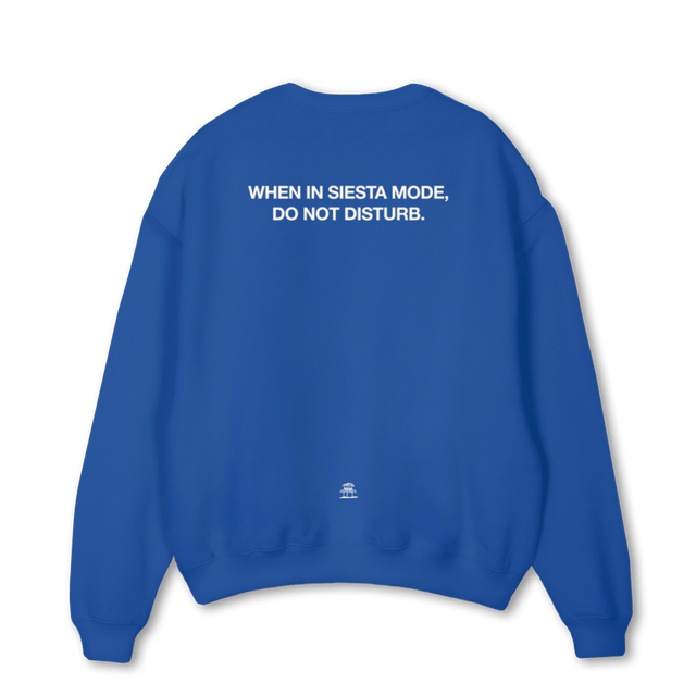 COBALTSIESTAMODE Cobalt Blue Oversized Crewneck Sweater.