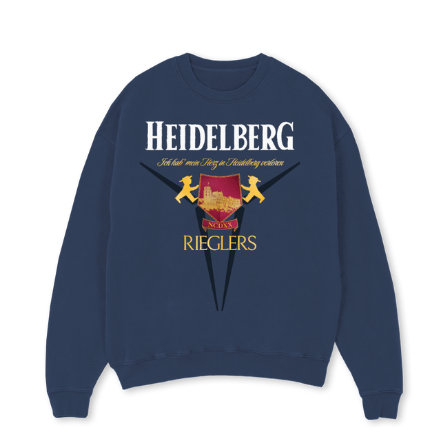 HDSWEATER Navy Blue Oversized Crewneck Sweater.