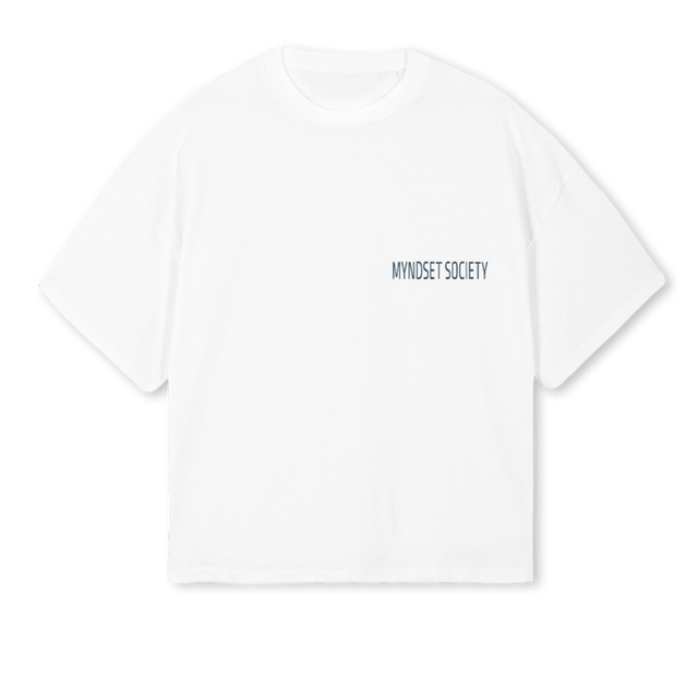 FTMS White Oversized Boxy Tee.