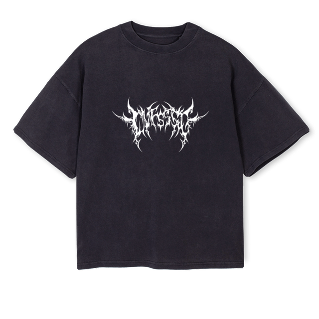 CNFSSSDCYBERVIN Vintage Black Oversized Boxy Tee.