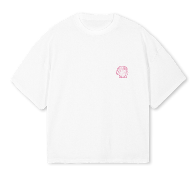 VINTAGELILIBELBOXY White Oversized Boxy Tee.