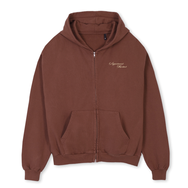 SOUVENIR CAMPAGNE Vintage Brown Oversized Zipped Hoodie.