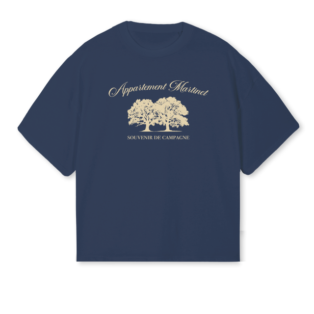 CAMPAGNE Navy Blue Oversized Boxy Tee.