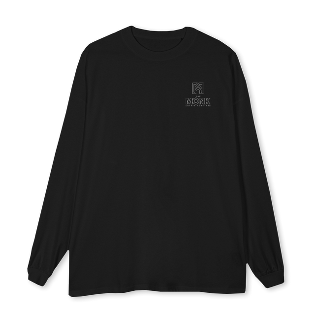 THE MONK FUEL Black Oversized LS Tee.