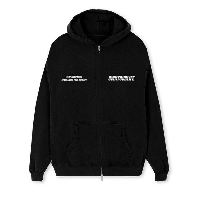 VEST SCSL Black Regular Zipped Hoodie.