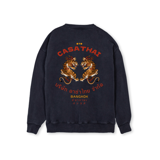 CASATHAIM Vintage Black Regular Crewneck Sweater.
