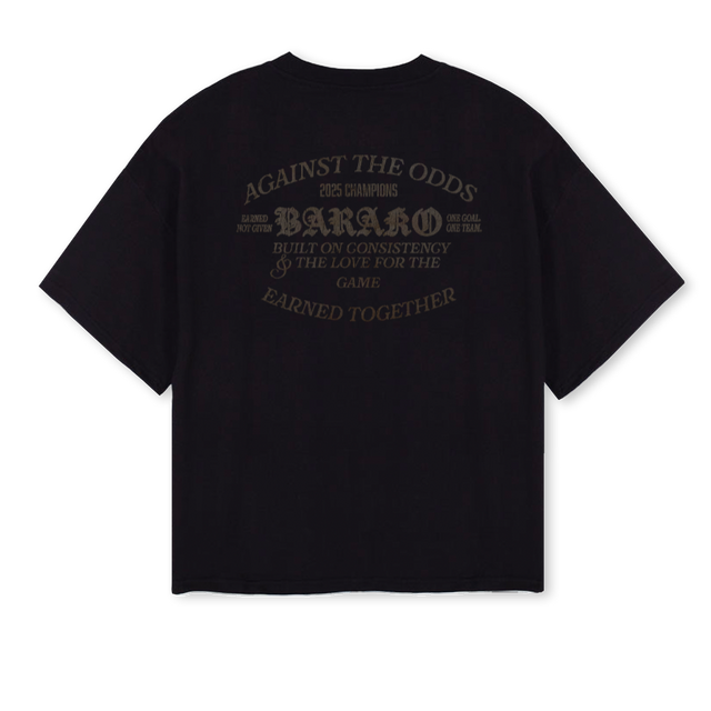 BARAKORDER Black Oversized Boxy Tee.