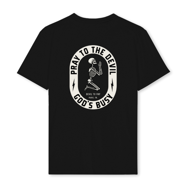 PRAYTOTHEDEVIL Black Regular Tee.