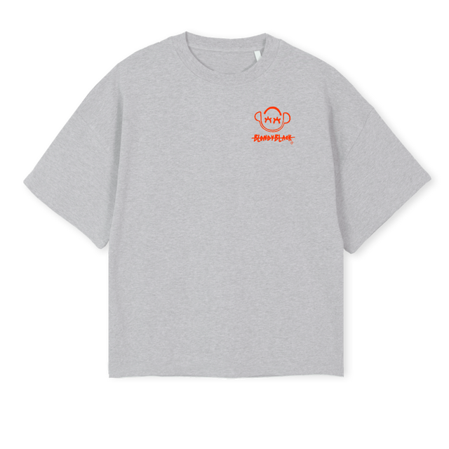RELAXMYEYES Light Grey Marl Oversized Boxy Tee.