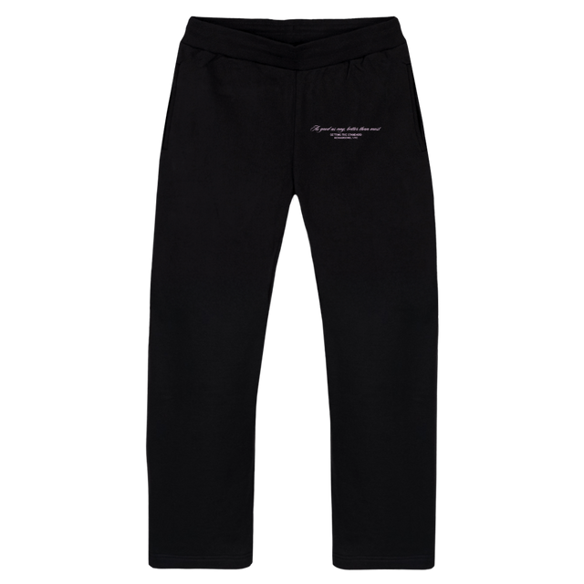 AGAABUTTERFLYSWEAT Black Straight-Leg Relaxed Sweatpants.