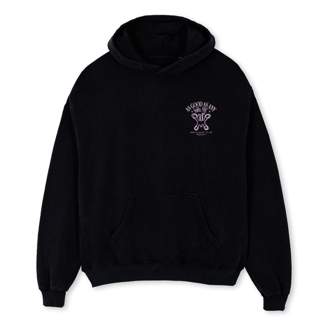 AGAABUTTERFLYLIMITED Black Oversized Hoodie.