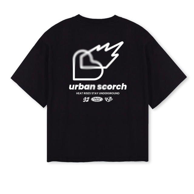 CURSEBLACK Black Oversized Boxy Tee.