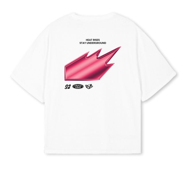 CURSEWHITE White Oversized Boxy Tee.