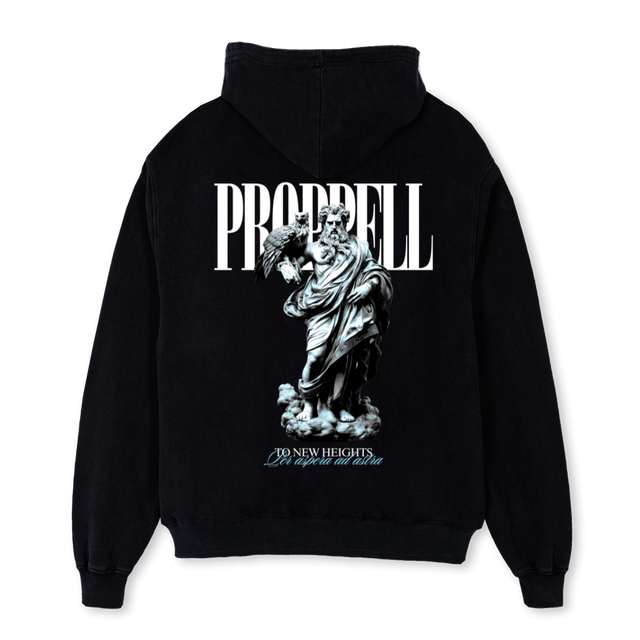 GOD OF SKIES  Black Oversized Hoodie.