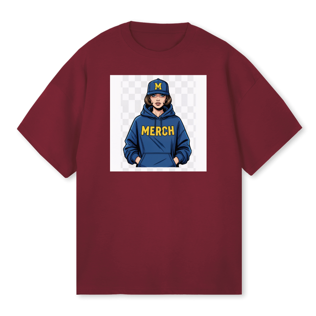 VERSIUNEA UNU Burgundy Oversized Tee.