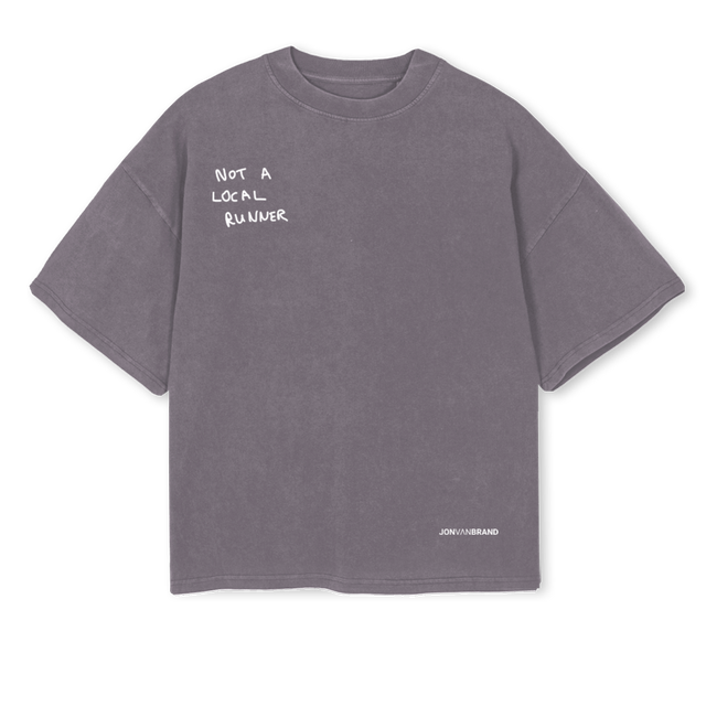 NOTALORUNNERGREY Pigment Grey Oversized Boxy Tee.