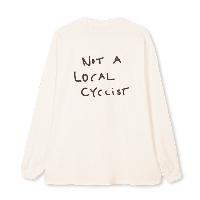 NOTALOCYCLSWHITEM Vintage White Oversized LS Tee.