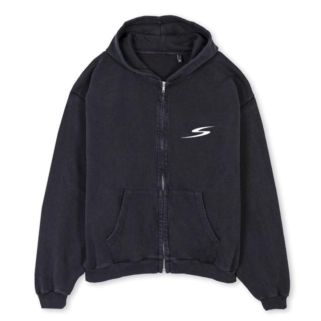 SAPE MALTESE Vintage Black Oversized Zipped Hoodie.