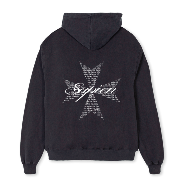SAPE MALTESE Vintage Black Oversized Zipped Hoodie.