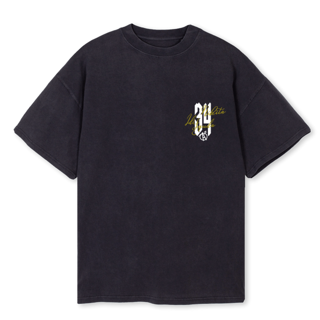NIKITABIRTHGDAYVBTS Vintage Black Oversized Tee.