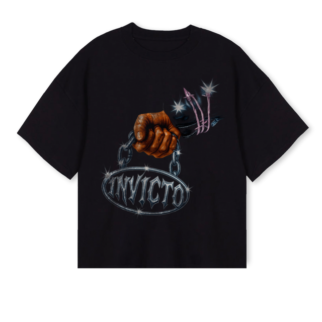 CHAINSS Black Oversized Boxy Tee.