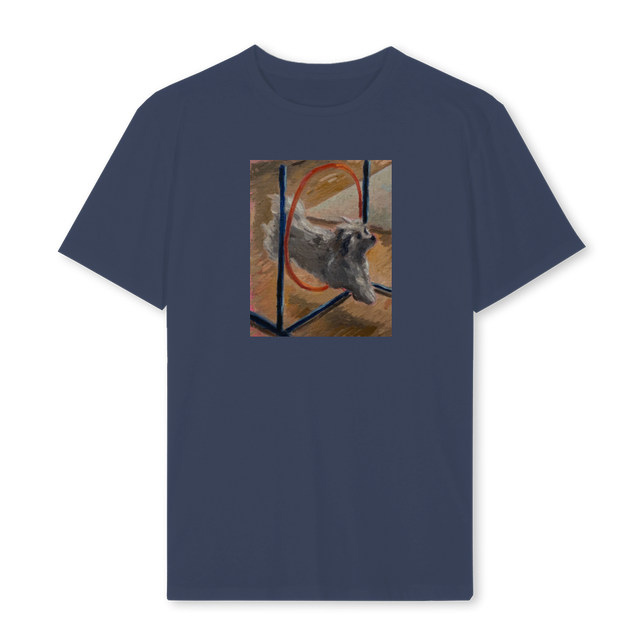 CHARLES WIFE Navy Blue Regular Tee.