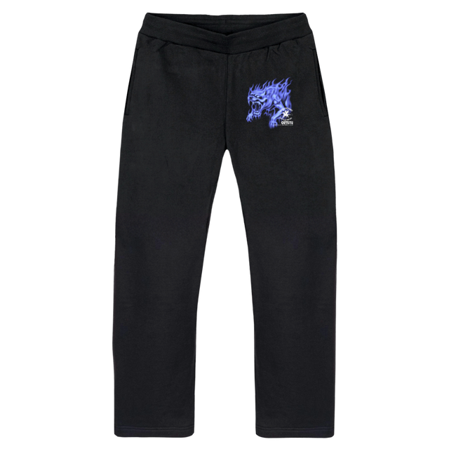 GGGGBBGGBG Vintage Black Straight-Leg Relaxed Sweatpants.